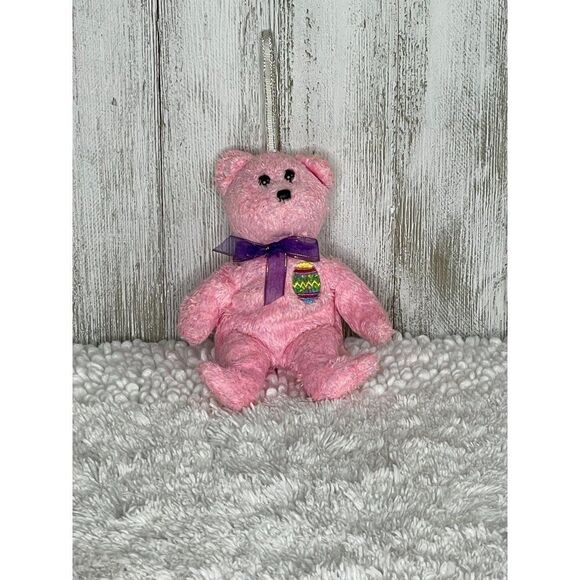 Ty The Beanie Babies Collection “EGGS” the Pink Easter Bear 2001 RETIRED - Picture 1 of 4